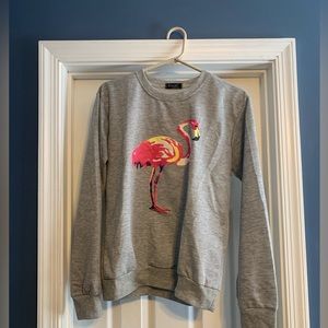 Flamingo Sweatshirt EUC Sz S (fits like S/M but labeled XL)